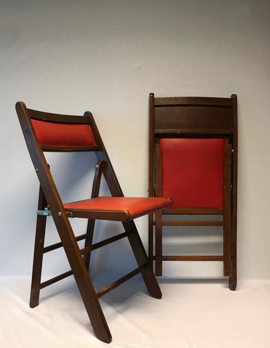 Shanghai - Art deco - Összecsukható szék (2) - Bőr, Fa