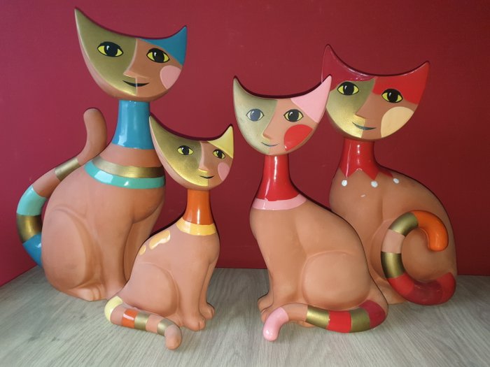 Rosina Wachtmeister  - Goebel - Large cat images (4) - Porcelain