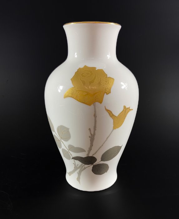 Noritake - 大倉金玫瑰花瓶 - 瓷器