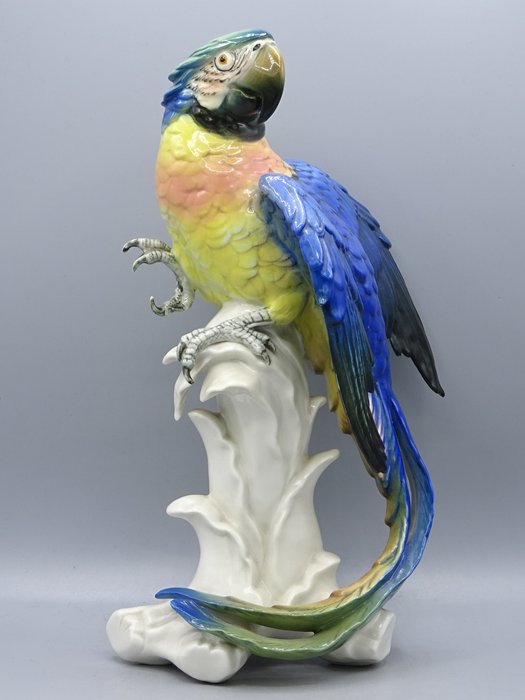 Karl Ens, Volkstedt - Beeldje van een papegaai - Porselein