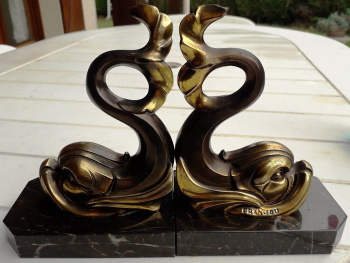 FRANJOU - 雕像 - 藝術裝飾 - 青銅色