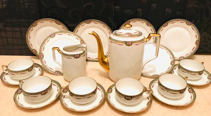 F. Legrand  Cie. Limoges - Coffee set for 6 - Porcelain