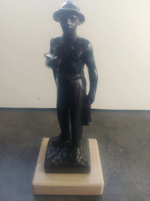 R.Scali. - 雕像 - 大理石, 青銅色