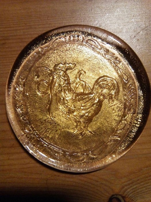 Barovier & Toso - Παίζοντας παλιά κέρματα "Oselle" Βένετο Δημοκρατία (1) - .999 (24 kt) gold, Γυαλί