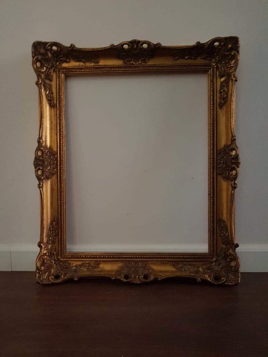 porta-retrato antigo banhado a ouro (1) - Barroco - Madeira