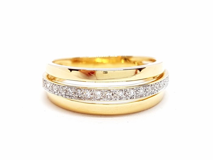 18 kts. Yellow gold - Ring Diamond - Catawiki