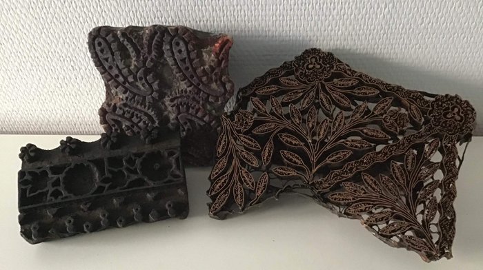 Viejos sellos de batik - Cobre, Madera