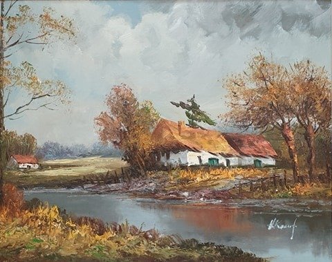 Henner (Heinrich) Knauf (1901-1976) - On the bank of the stream