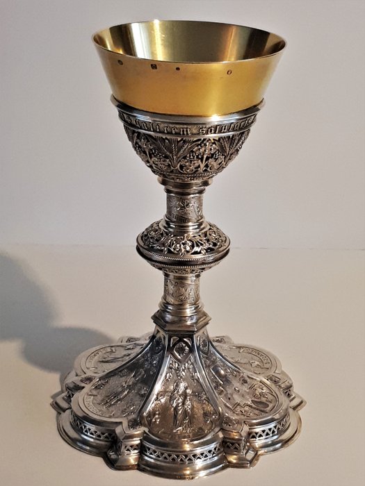 Neo-Gothic Chalice on six-lobed foot - Gothic Style - Gilt, Silver - Late 19th century