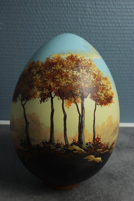 JMF Robuchon - Hand painted egg (1) - Expressionist - Wood
