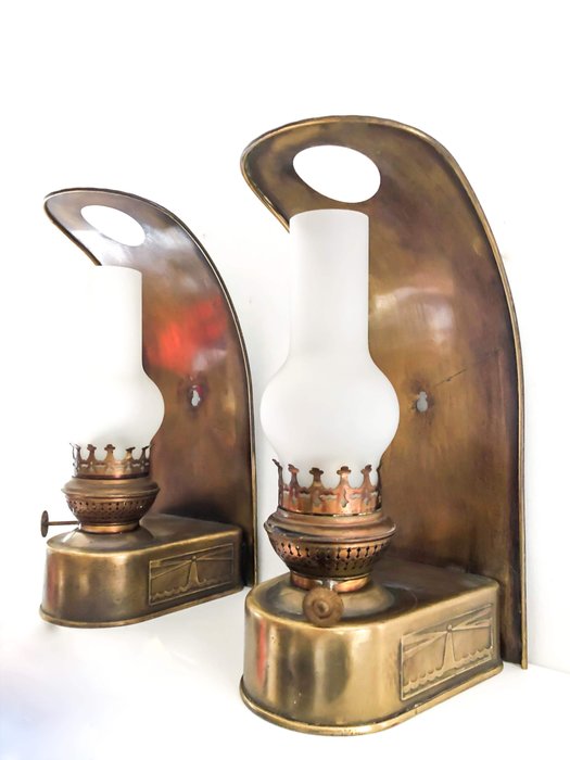 Kosmos Brenner  - Lampă de perete, Lampă cu ulei - Alamă, Sticlă