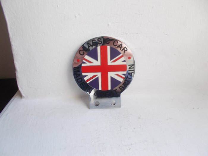 UNION JACK CHROME AND ENAMEL CAR BADGE MADE IN GB 