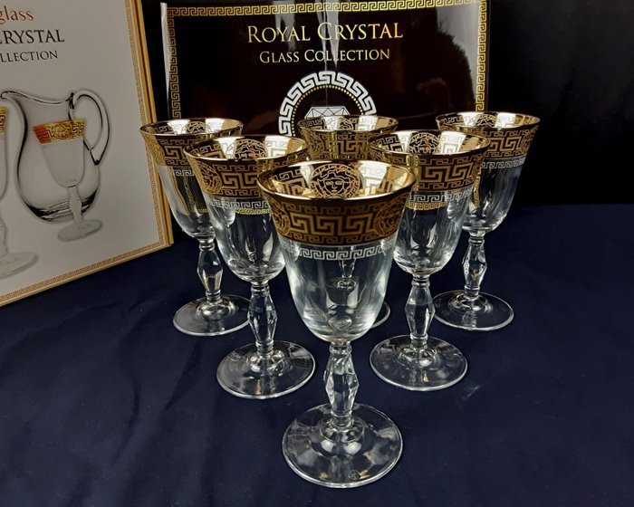 Pasabahce - Belo conjunto de 6 copos de cristal Versace (6) - Belo Serviço de Cristal