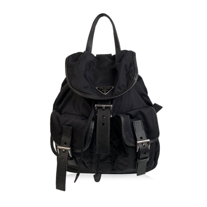 Prada - Vintage Black Nylon Canvas Shoulder Bag Backpack - Catawiki