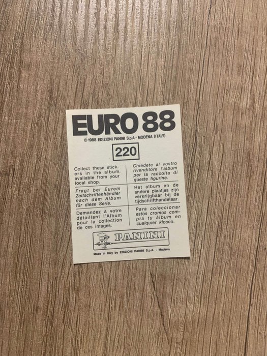 Panini – Euro 88 – Original loose sticker Sjaak Troost – 1988
