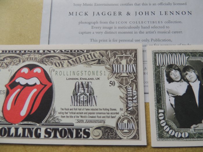 2-John Lennon Beatles  Dollar Bills Novelty MONEY Collectible Music L1
