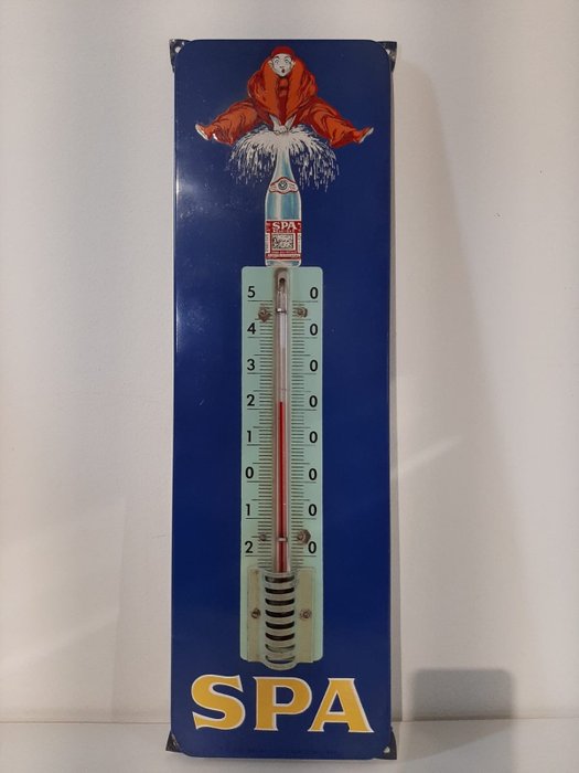 spa monopole   JEan d'Ylen - emaillebord thermometer (1) - Emaille