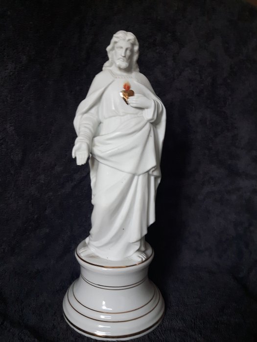 Schöne Porzellan Bisquit Figur Heiliges Herz Jesus (1) - - Catawiki