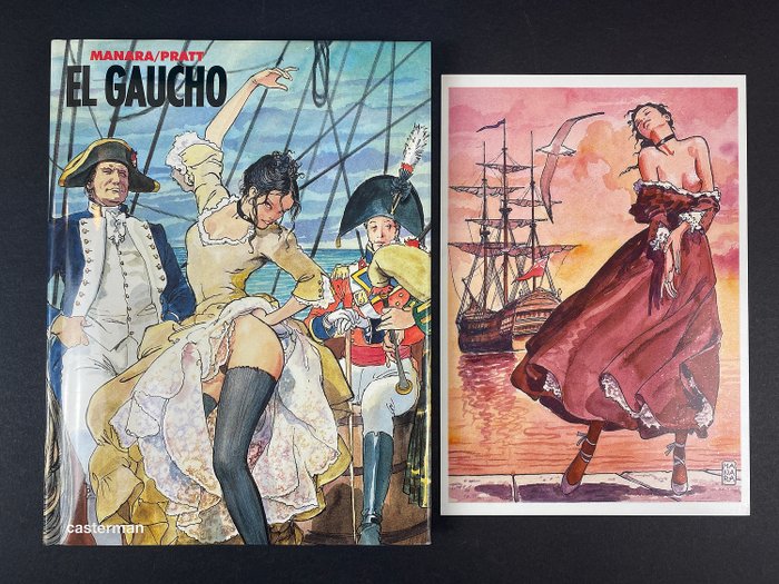 Milo Manara - "El Gaucho" volume con serigrafia su alluminio (A colori) - Cartonato - Prima edizione - (1995)