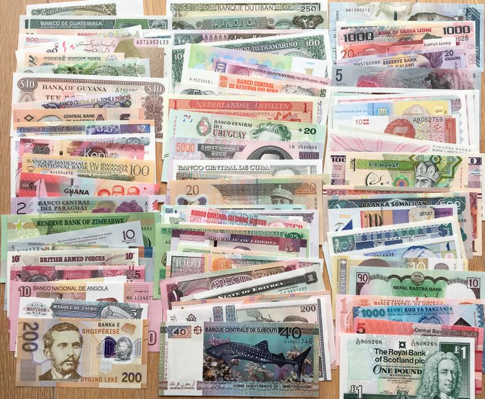 Monde - 100 Different banknotes - 100 Different Countries - Various dates