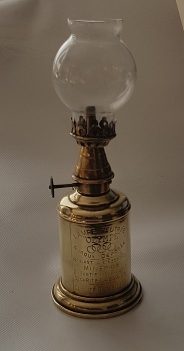 Olympe - Bellissima vecchia lampada a olio francese, tipo "Pigeon" - Rame