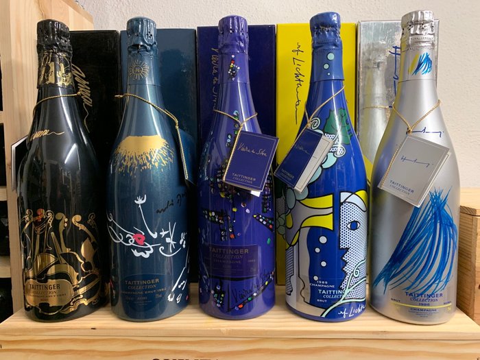Taittinger Collection; 81, 82, 83, 85 & 86 - Champagne Brut - 5 Flessen (0.75 liter)