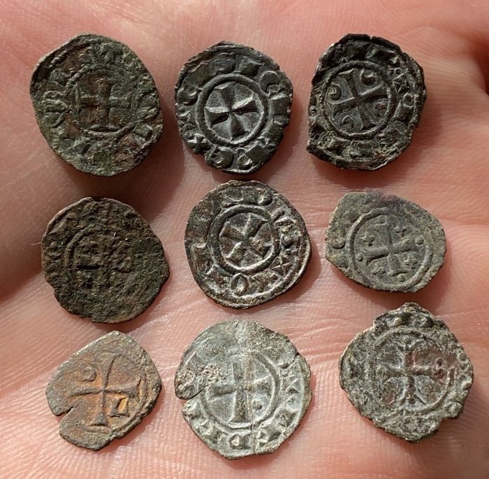 Italie - Royaume de Sicile - Lotto di monete medievali XII-XIII sec. Zecche Meridionali, Manfrdonia, Brindisi, Messina