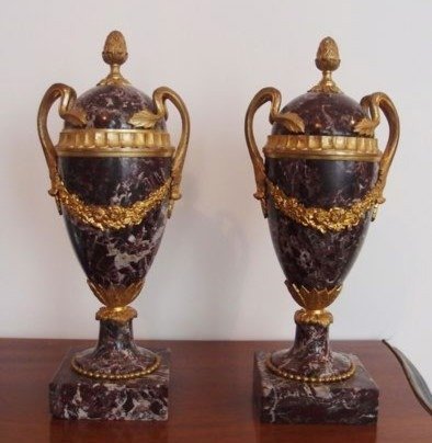 Vase, Cassolettes (2) - Napoléon III - Bronze (doré), Marbre - Seconde moitié du XIXe siècle