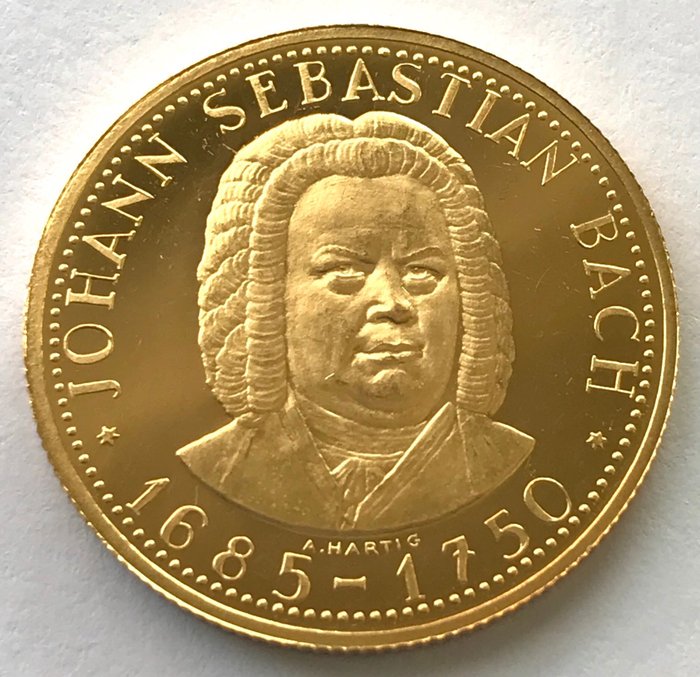 8,00 Gramm - Kulta .900 - Deutschland: Meister der Musik - Johann Sebastian Bach