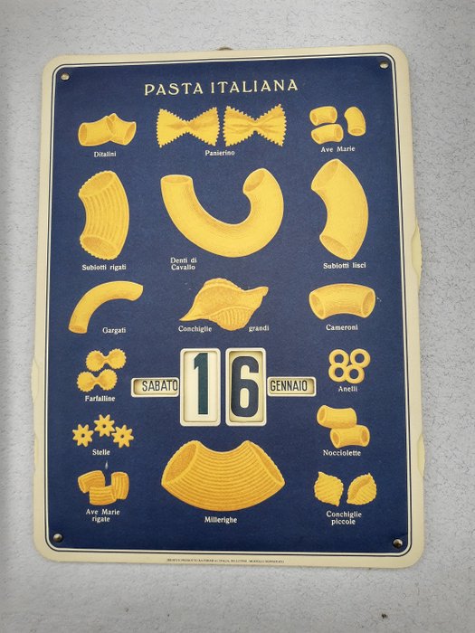 Vintage ζυμαρικά Ημερολόγιο Ιταλίας (1) - Χαρτόνι