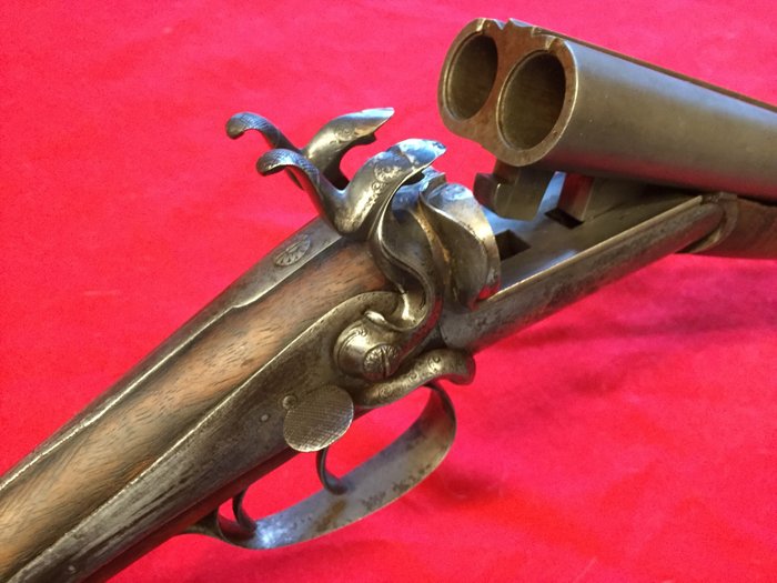 比利時 - Pieper Henri - Fusil de chasse de luxe à clé serpentine - Double (side by side) - 針式底火 (Lefaucheux勒福舍) - 獵槍 - 16 ga