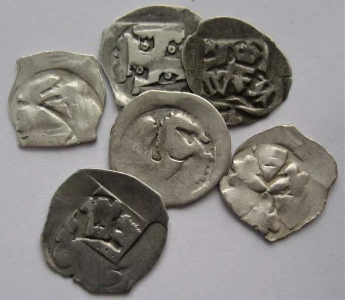 Austria (medieval) - Pfennig (6 coins)  Friedrich III, Albrecht I ,VI, Ottokar , Rudolf  - Silver