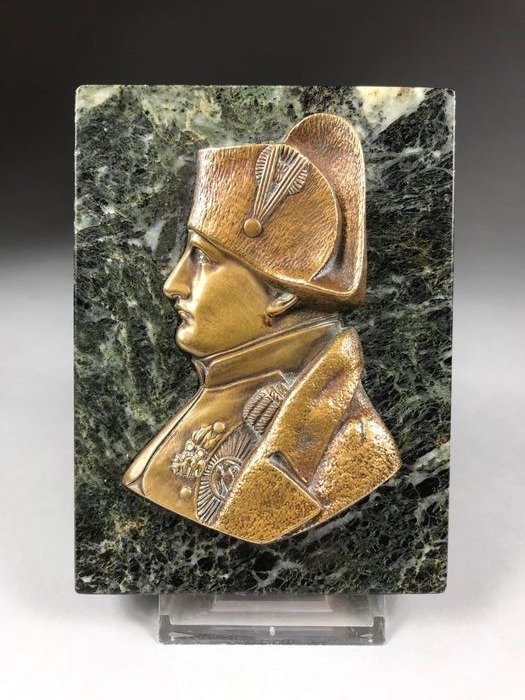 C.de Franoz（1850-1908）-拿破崙半身的鎮紙 - 大理石, 青銅色 - 19世紀末