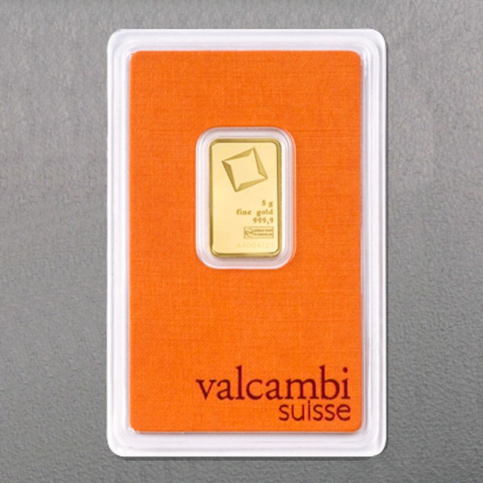 5 grams - Gold .999 - Valcambi - Sealed & with certificate
