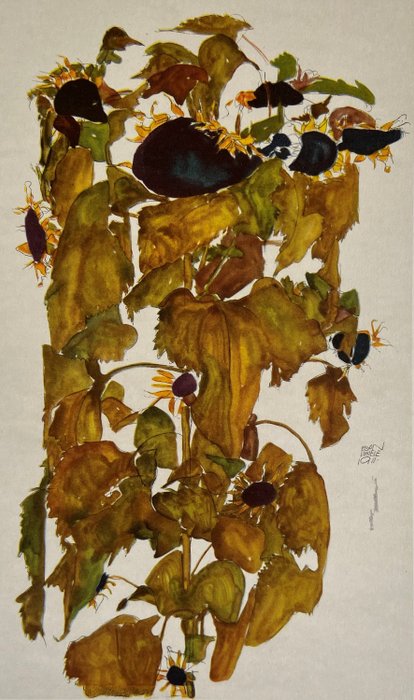 Egon Schiele (1890-1918), (after) - Sonnenblumen
