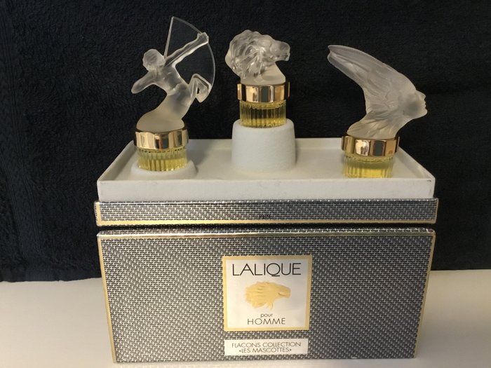 Lalique - Colección de perfumes en miniatura Mascots 3 para hombre - Vidrio