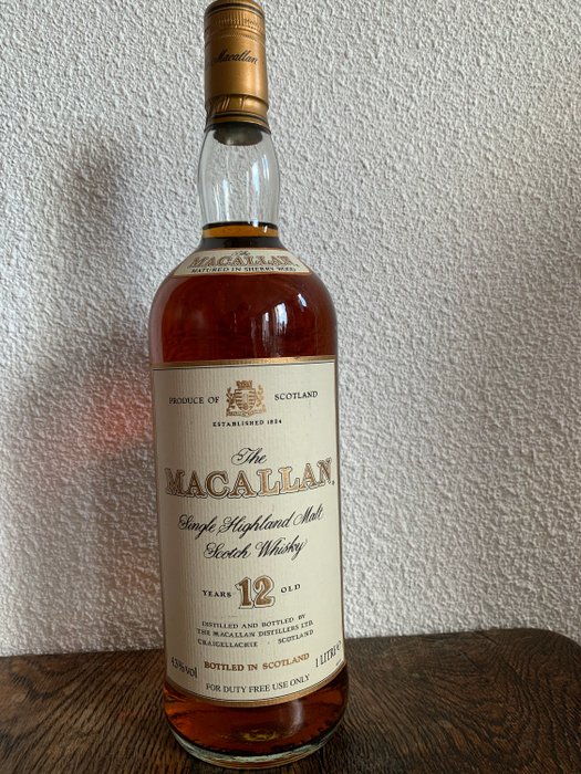 Macallan 12 years old - Original bottling - b. 1990s - 1,0 liter