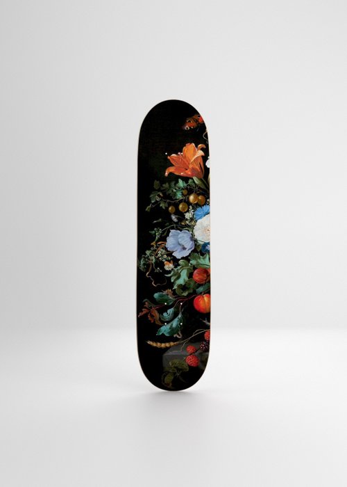 Image 2 of Jan David de Heen (after) - Flowers 09, Triptych Skateboard