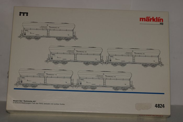 Märklin H0 – 4824 – Goederenwagenset – 5-delige set Fals kolenwagens – RAG