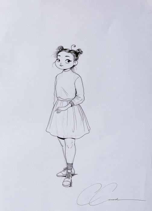 Cassandra Calin - Illustrazione Originale - "Happy Girl" - china - A4 - Loose page - Other (2019)