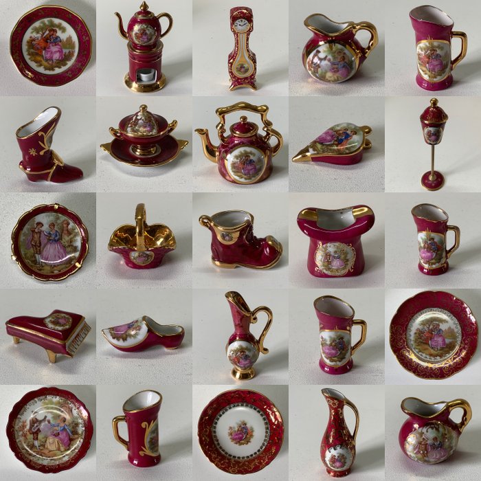 Limoges France - Coleção Miniaturas (25) - Romântico - Porcelana