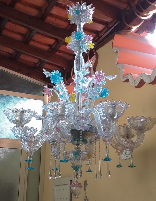 Murano - candelabru vintage din sticlă de Murano venețian (1)