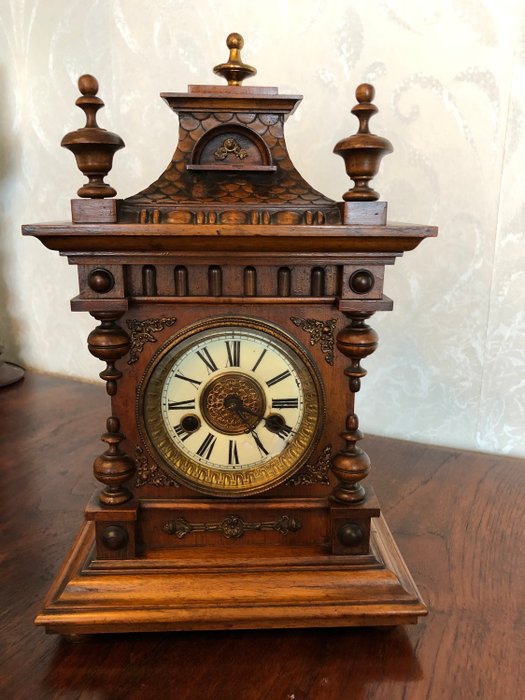 座鐘H.A.C.符騰堡州 - 木, 青銅色 - 20世紀初