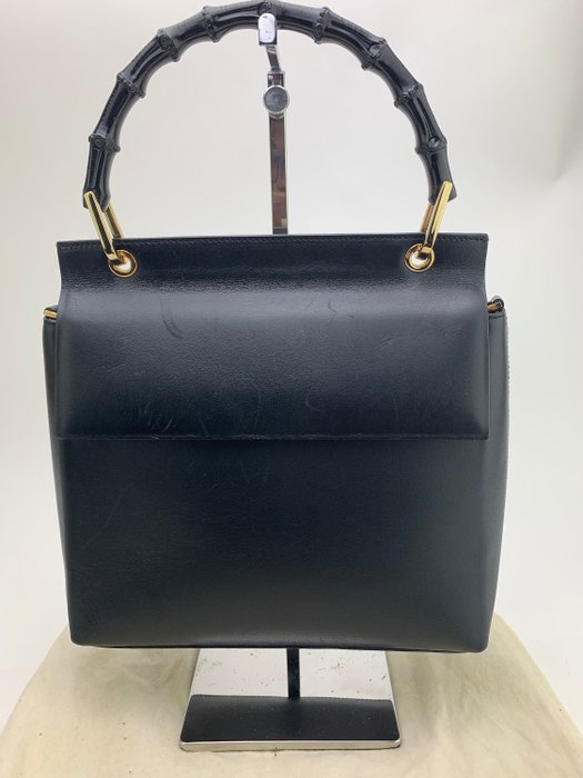 Gucci - Bamboo Handle Black leather Hand bag/Evening bag - Catawiki