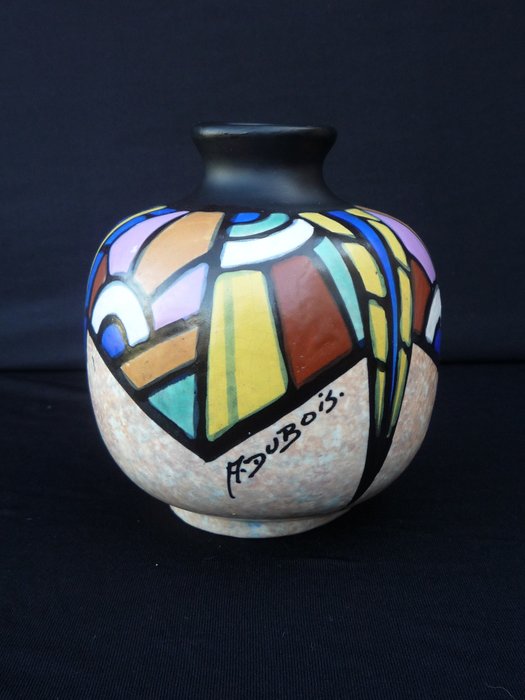 Antoine Dubois - Mons Pottery Belgium - Vase Art Déco décor MEX D83