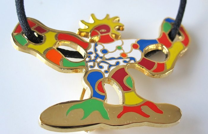 Niki de Saint Phalle 鍍金, 搪瓷 - 胸針, 項鍊