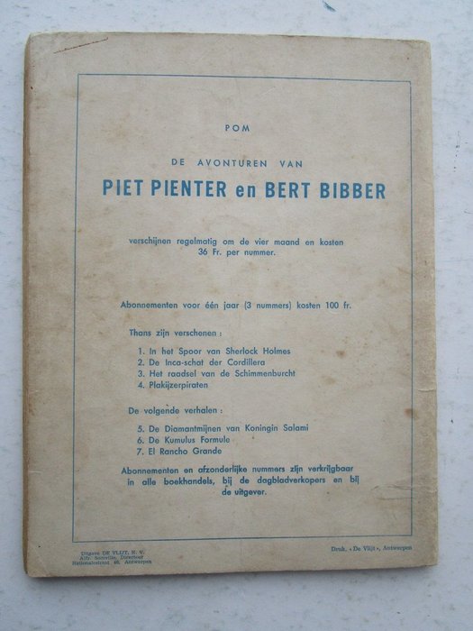 Piet Pienter en Bert Bibber 4 – Plakijzerpiraten – Geniet – Eerste druk – (1956)