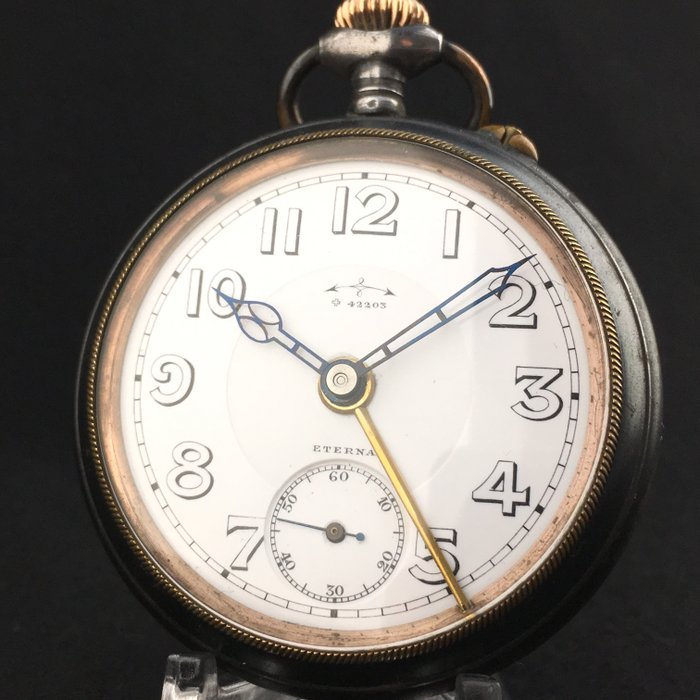 Eterna - Swiss Alarm Pocket watch - 42203 NO RESERVE PRICE  - Uomo - ca. 1910