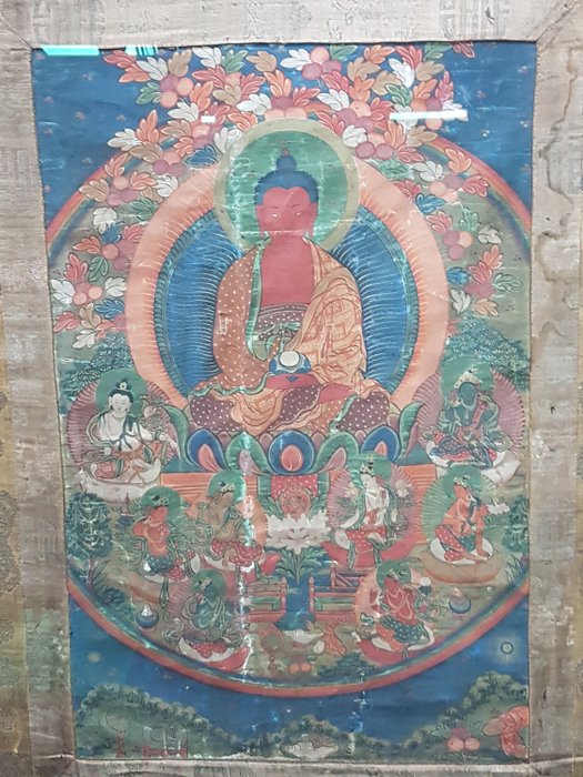 Thangka – Linnen – Boeddha – Tibet – 18e eeuw