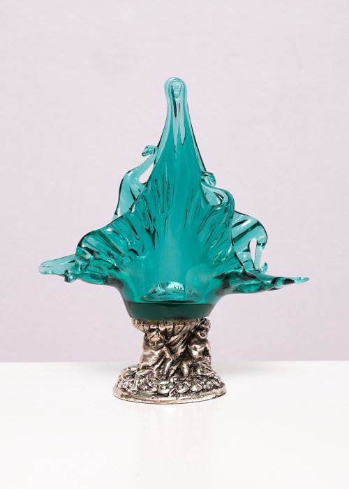 R. Robean - Robean - Kerzenständer - .925 Silber, Glas